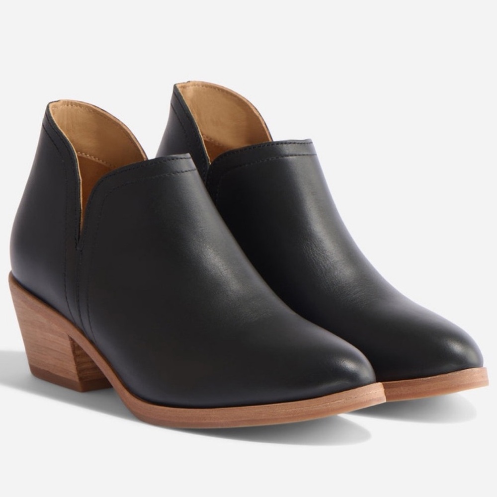 Nisolo Mia Everyday Ankle Boots Booties Heel Leather Black 6 1/2